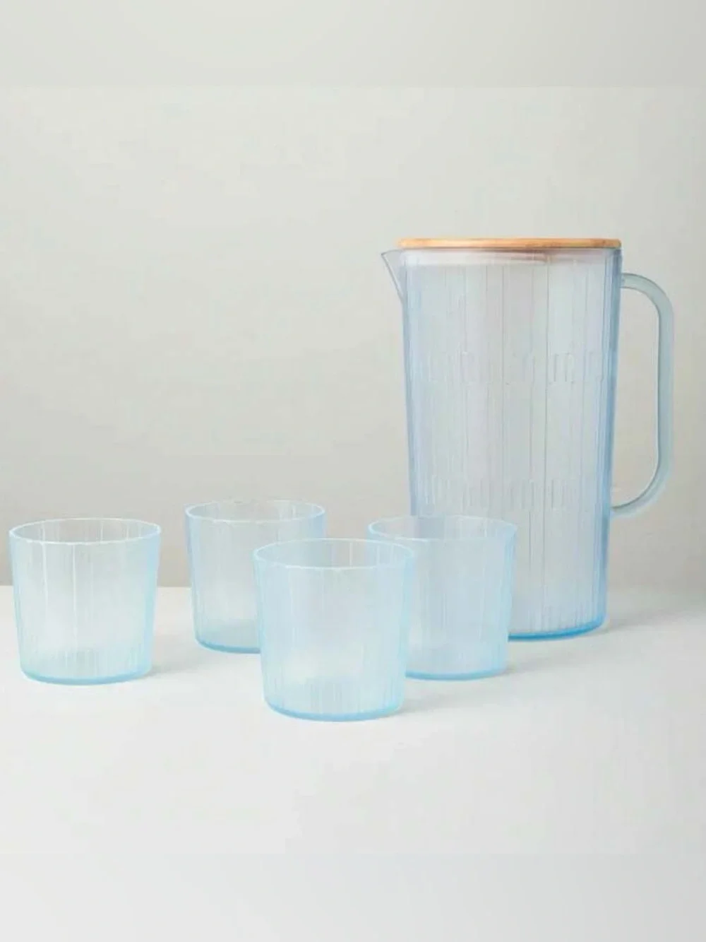 3L Acrylic Beverage Pitcher And Cup Set Blue - Hearth & Hand™ With Magnolia